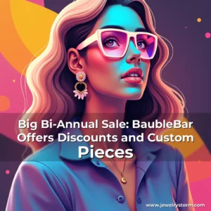 Artistic representation for Big Bi-Annual Sale: BaubleBar Offers Discounts and Custom Pieces